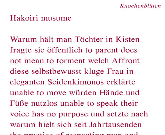 Monika Vasik Knochenblüten Gedichte aus dem Lyrikband Knochenblüten, 2022, ELIF VERLAG